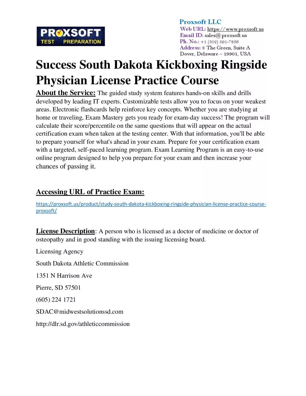 PDF-Success South Dakota Kickboxing Ringside Physician License Practice Course