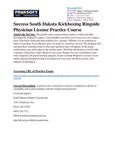 Success South Dakota Kickboxing Ringside Physician License Practice Course