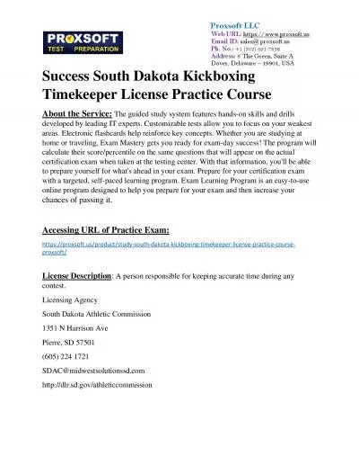 Success South Dakota Kickboxing Timekeeper License Practice Course