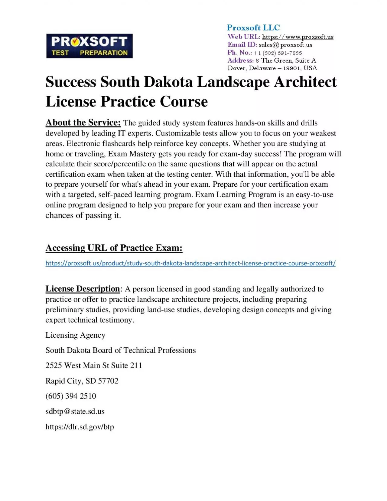 PDF-Success South Dakota Landscape Architect License Practice Course