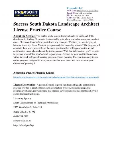 Success South Dakota Landscape Architect License Practice Course