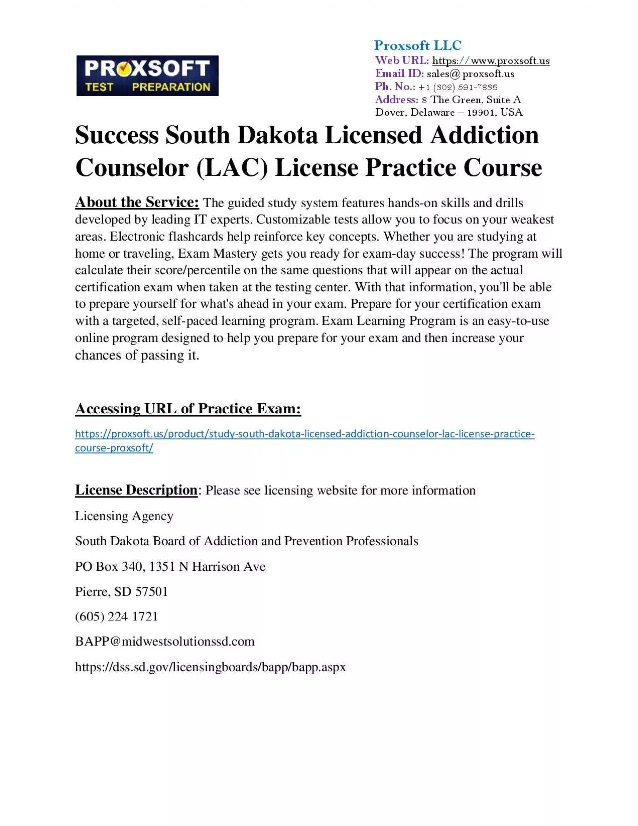 PDF-Success South Dakota Licensed Addiction Counselor (LAC) License Practice Course