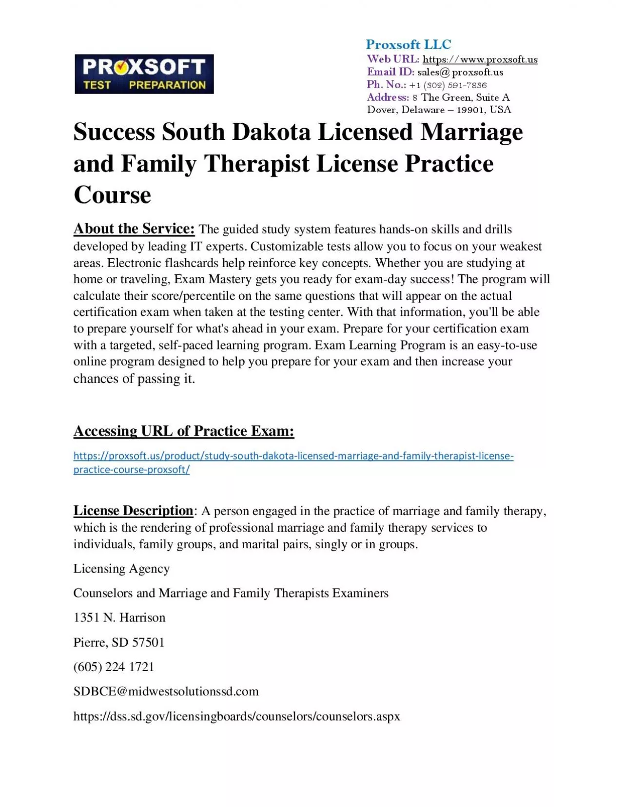 PDF-Success South Dakota Licensed Marriage and Family Therapist License Practice Course