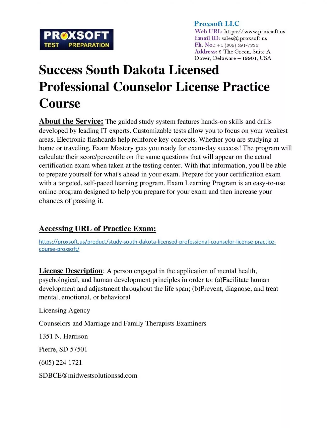 PDF-Success South Dakota Licensed Professional Counselor License Practice Course