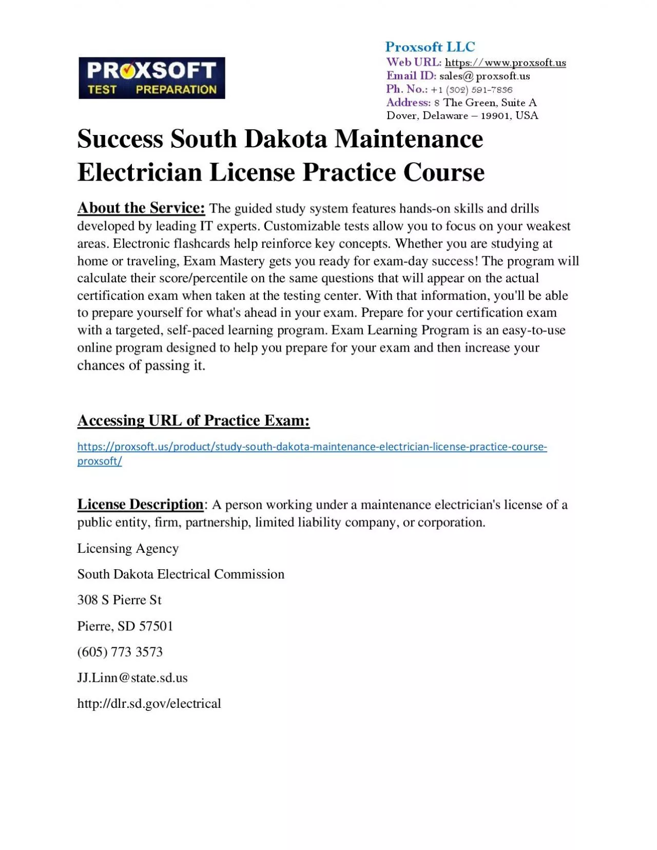 PDF-Success South Dakota Maintenance Electrician License Practice Course