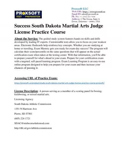 Success South Dakota Martial Arts Judge License Practice Course