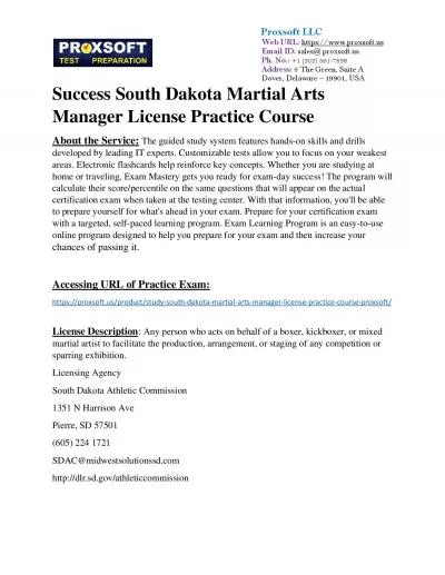 Success South Dakota Martial Arts Manager License Practice Course