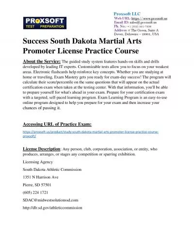 Success South Dakota Martial Arts Promoter License Practice Course