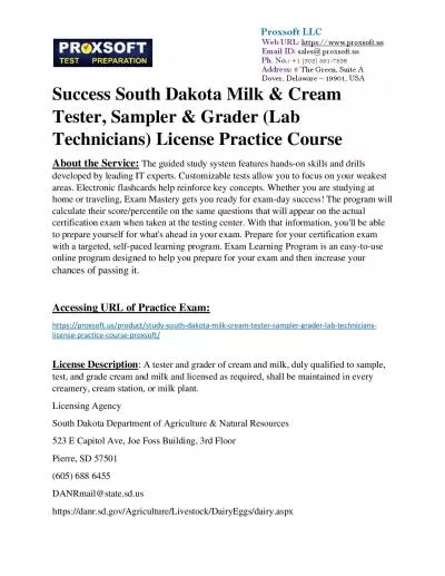 Success South Dakota Milk & Cream Tester, Sampler & Grader (Lab Technicians) License Practice Course