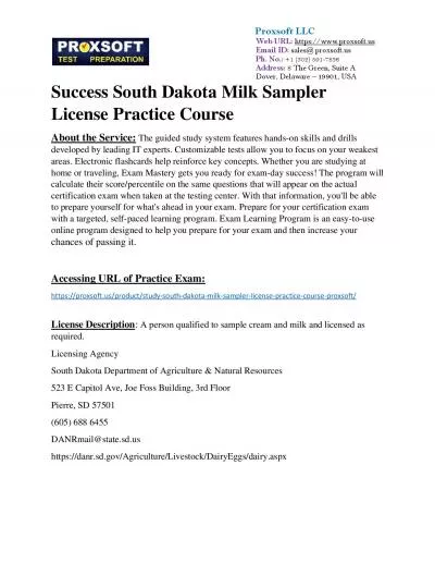 Success South Dakota Milk Sampler License Practice Course