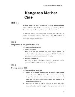  NNF Teaching AidsNewborn Care  Kangaroo Mother Care KMC   Kangaroo Mother Care KMC is