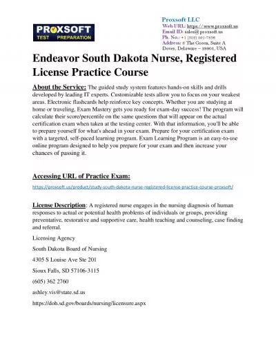 Endeavor South Dakota Nurse, Registered License Practice Course