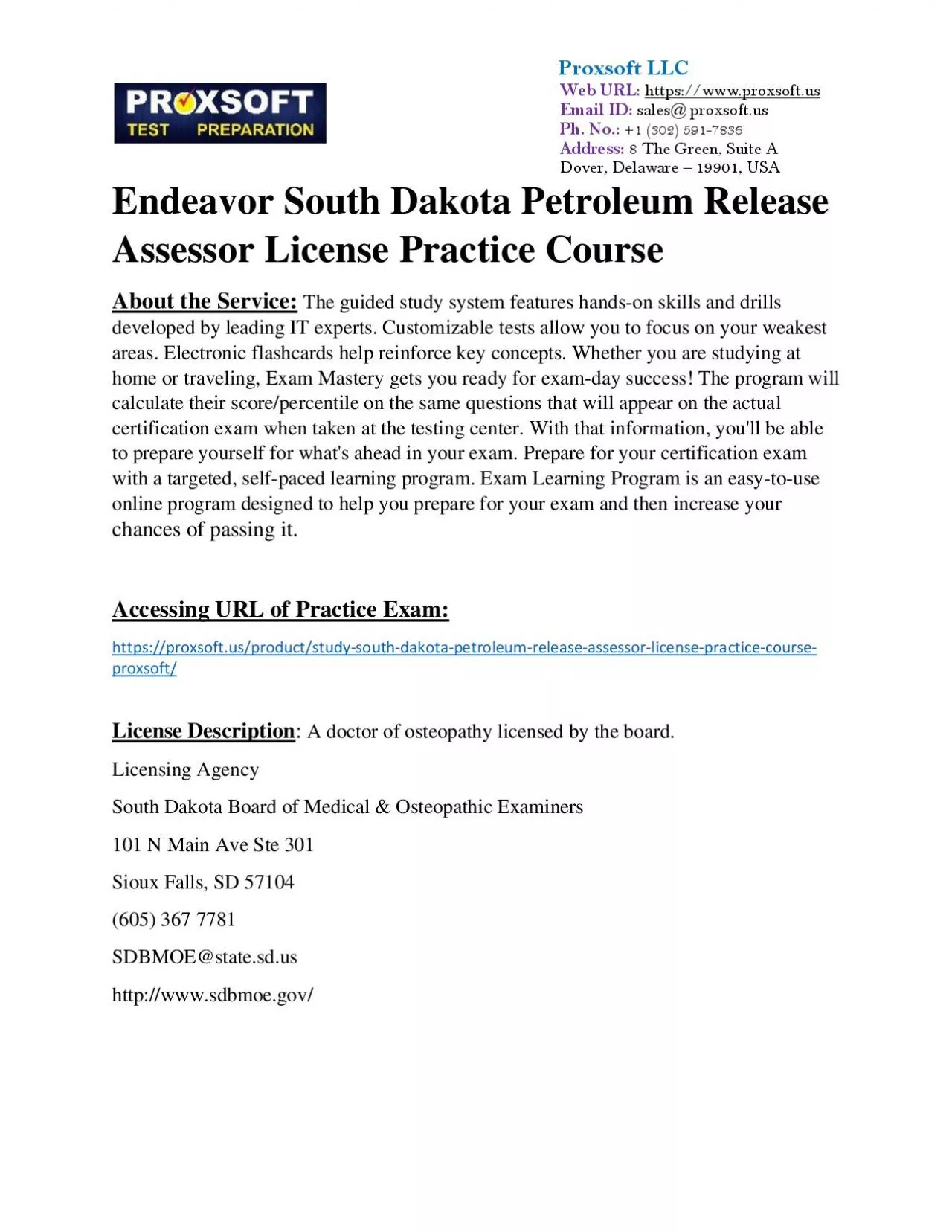 PDF-Endeavor South Dakota Petroleum Release Assessor License Practice Course