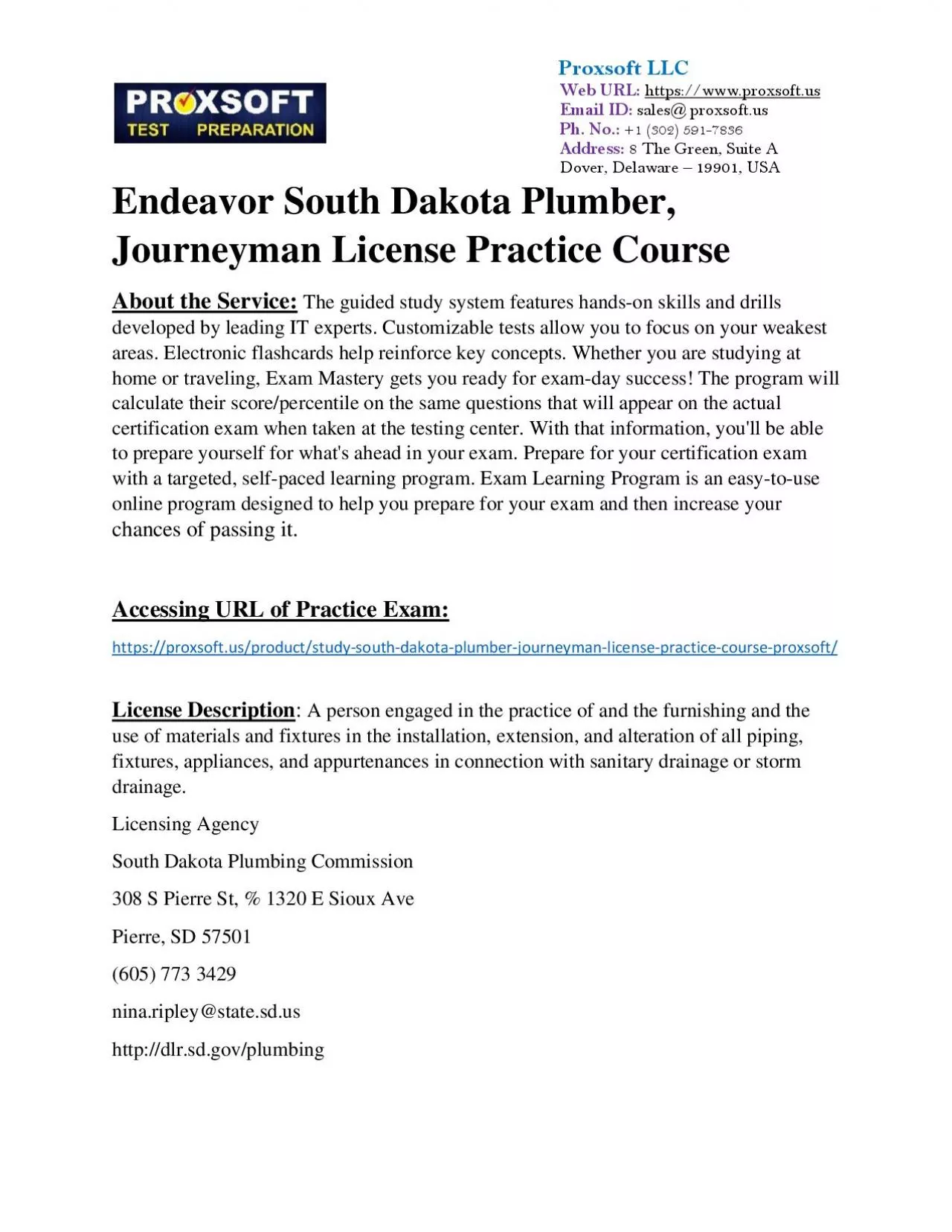 PDF-Endeavor South Dakota Plumber, Journeyman License Practice Course