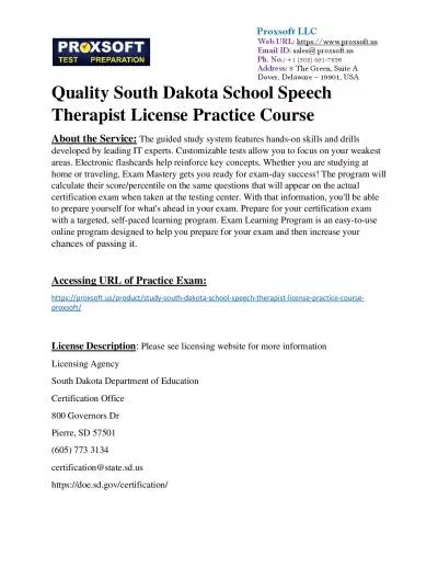 Quality South Dakota School Speech Therapist License Practice Course