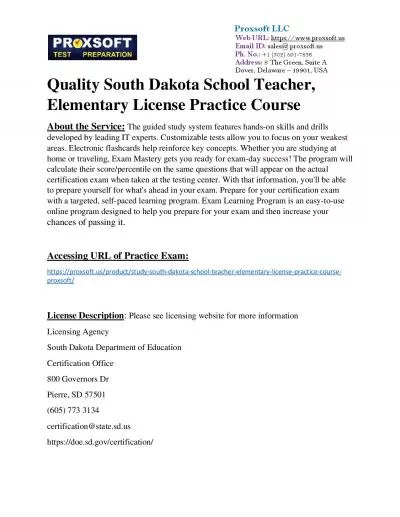 Quality South Dakota School Teacher, Elementary License Practice Course