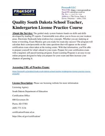 Quality South Dakota School Teacher, Kindergarten License Practice Course