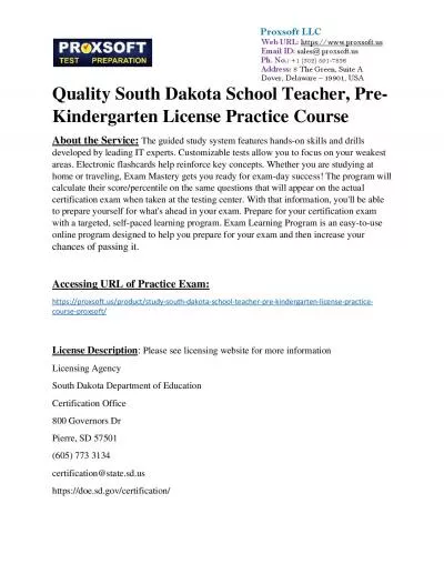 Quality South Dakota School Teacher, Pre-Kindergarten License Practice Course