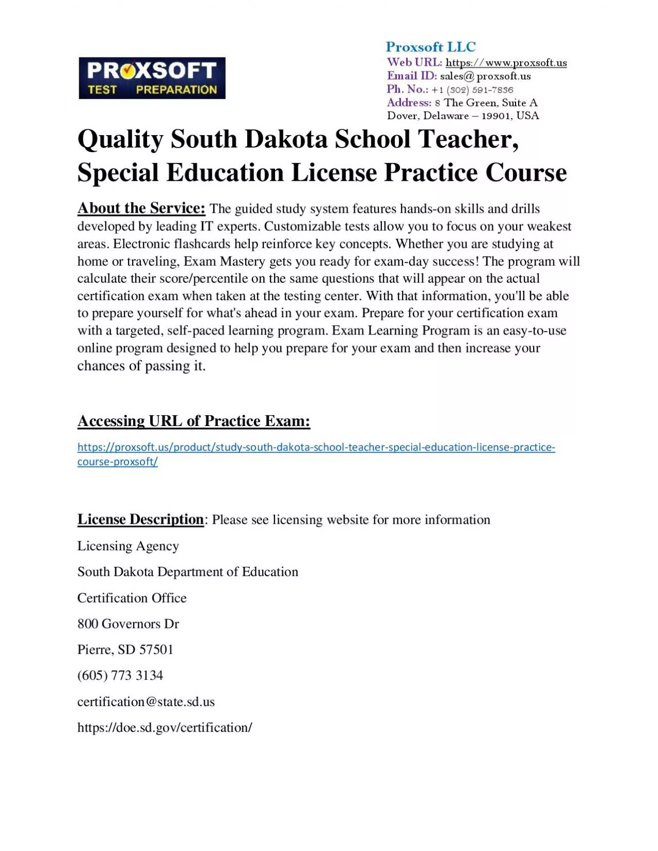 PDF-Quality South Dakota School Teacher, Special Education License Practice Course