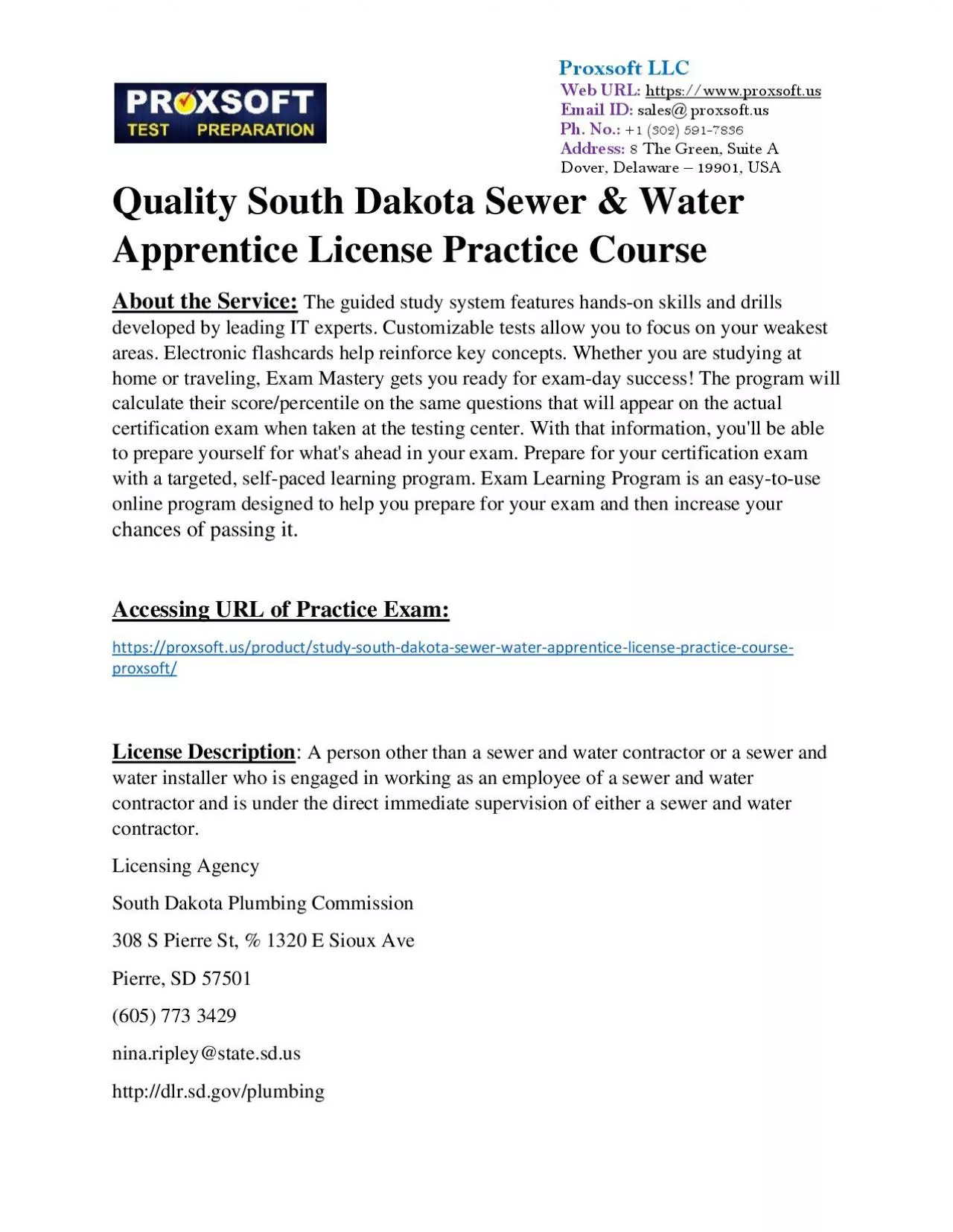 PDF-Quality South Dakota Sewer & Water Apprentice License Practice Course