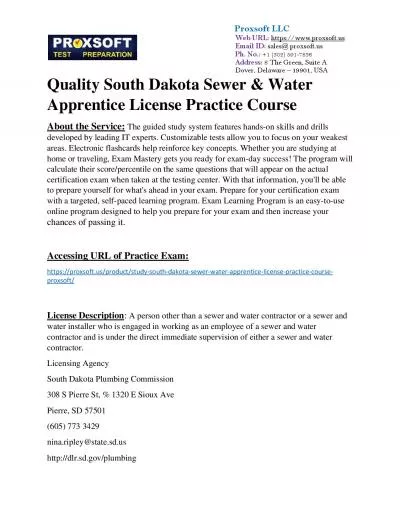 Quality South Dakota Sewer & Water Apprentice License Practice Course