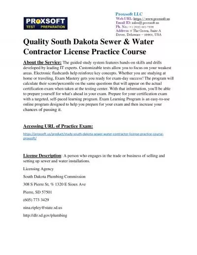 Quality South Dakota Sewer & Water Contractor License Practice Course