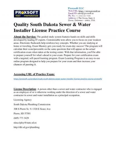 Quality South Dakota Sewer & Water Installer License Practice Course