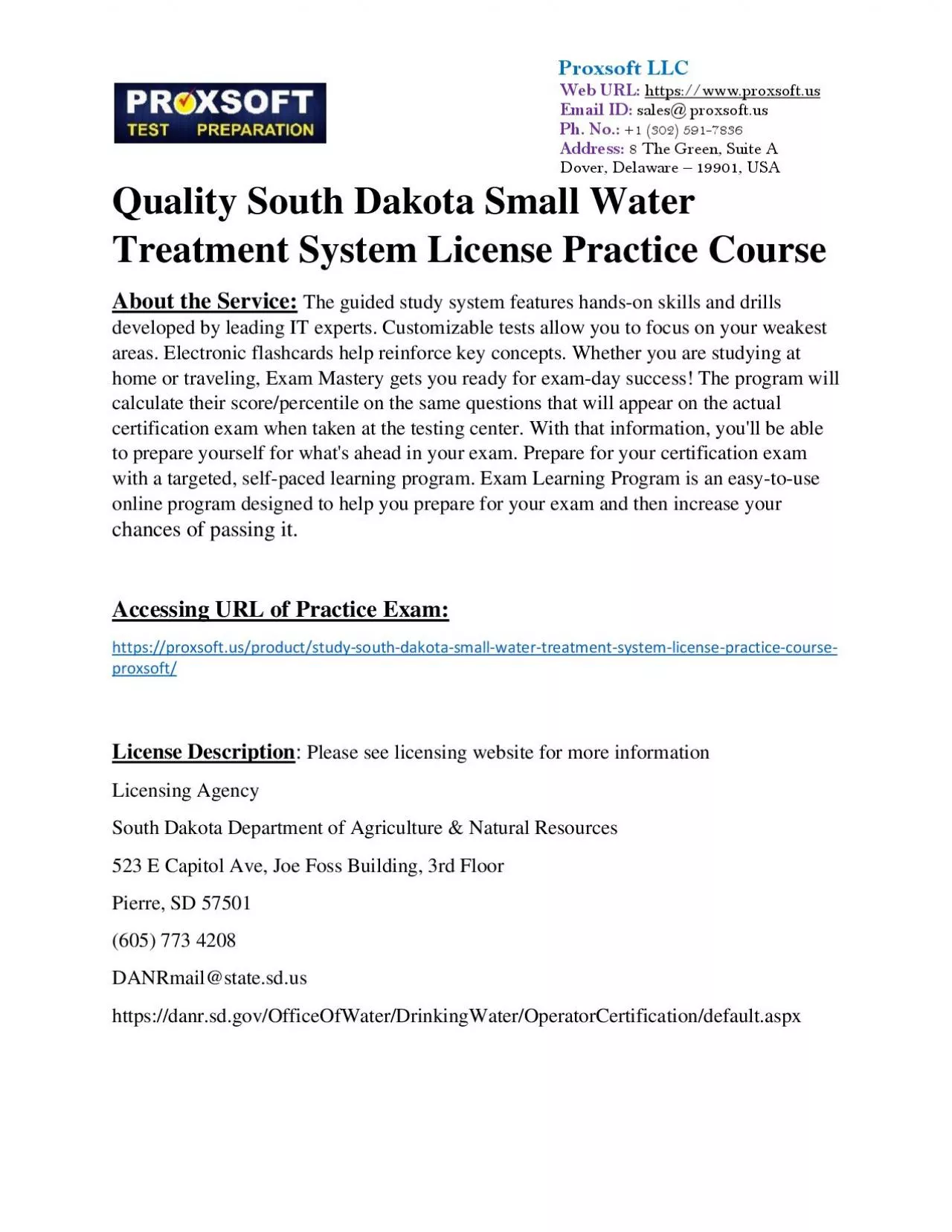 PDF-Quality South Dakota Small Water Treatment System License Practice Course