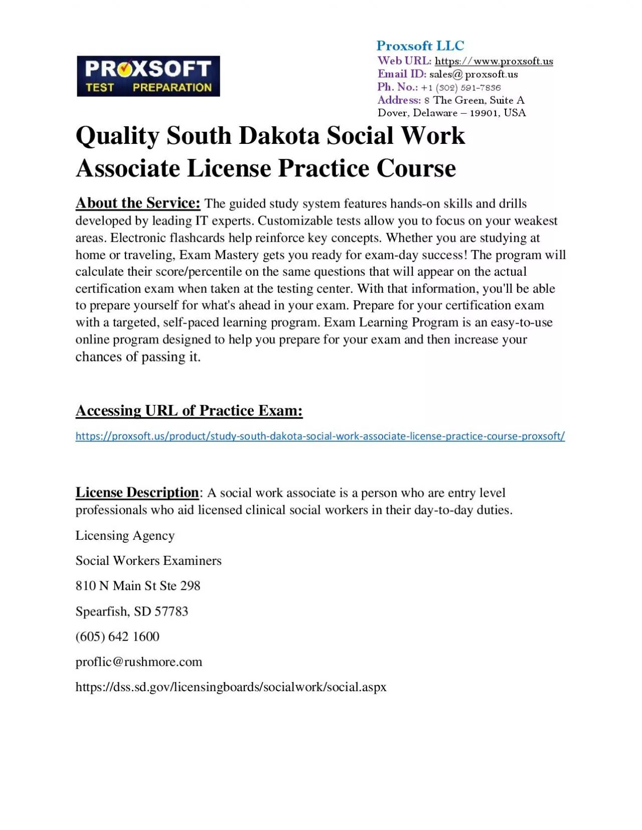 PDF-Quality South Dakota Social Work Associate License Practice Course