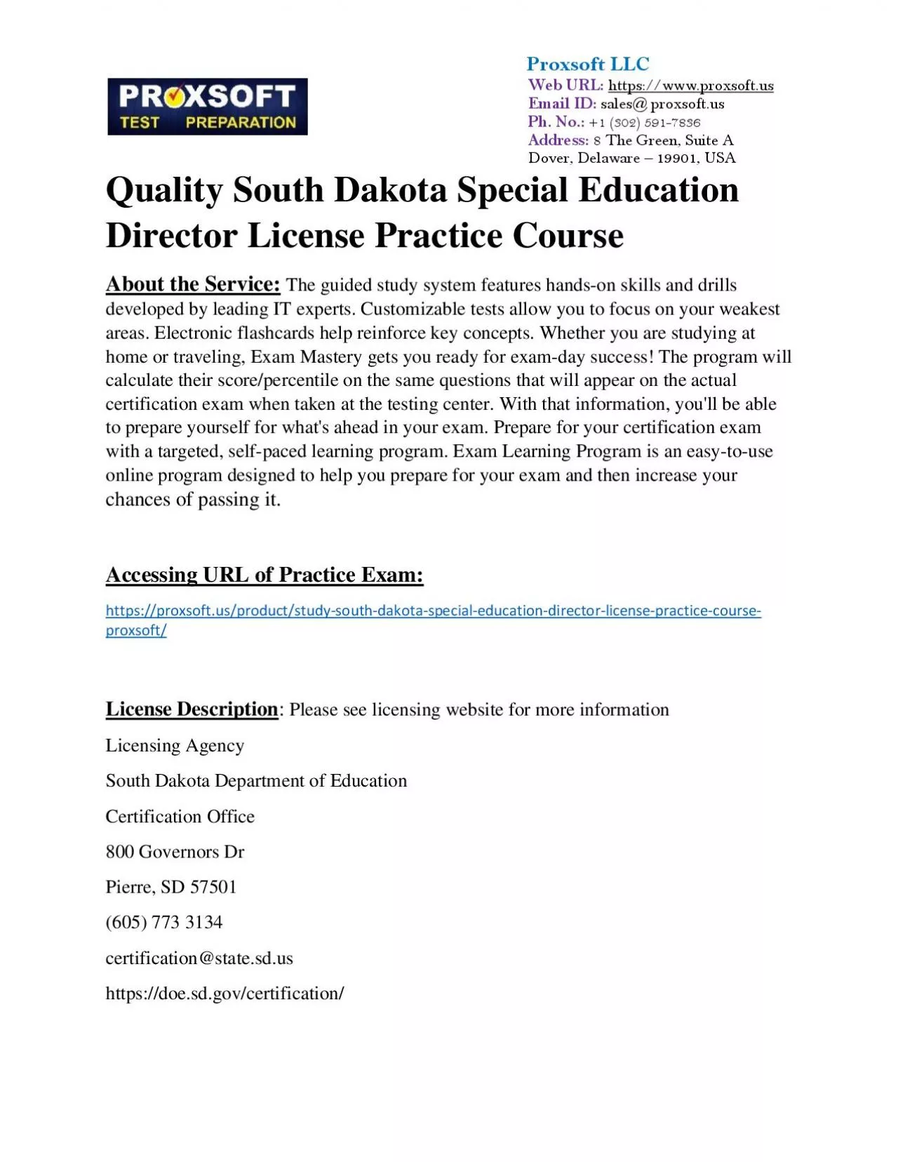 PDF-Quality South Dakota Special Education Director License Practice Course