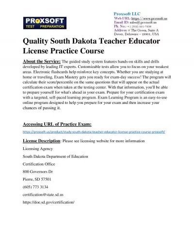 Quality South Dakota Teacher Educator License Practice Course