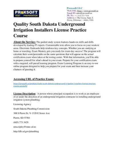 Quality South Dakota Underground Irrigation Installers License Practice Course