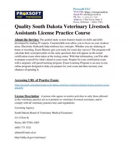 Quality South Dakota Veterinary Livestock Assistants License Practice Course