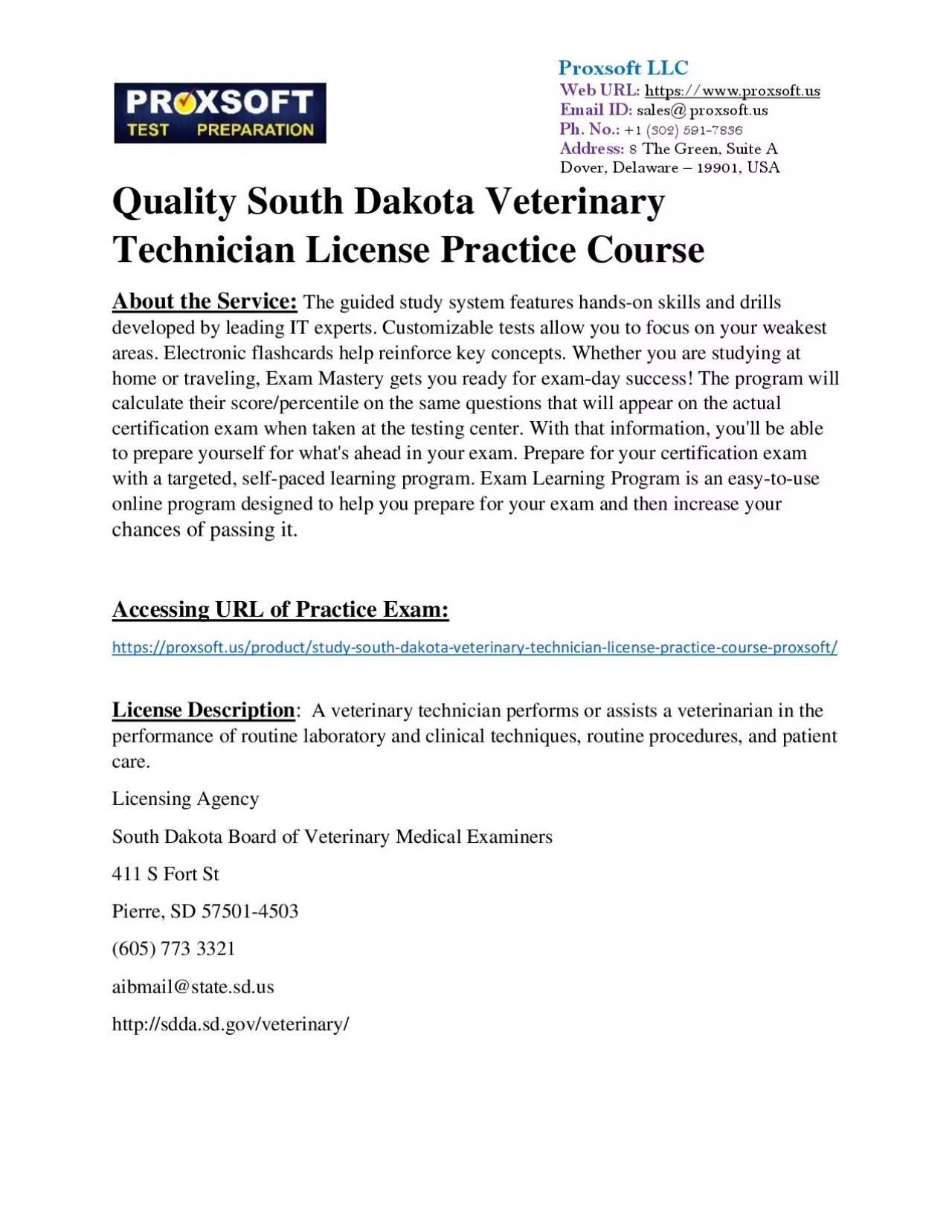 PDF-Quality South Dakota Veterinary Technician License Practice Course