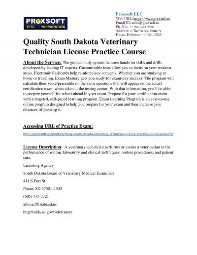 Quality South Dakota Veterinary Technician License Practice Course