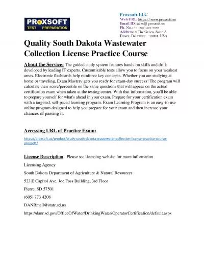 Quality South Dakota Wastewater Collection License Practice Course