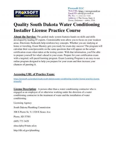 Quality South Dakota Water Conditioning Installer License Practice Course