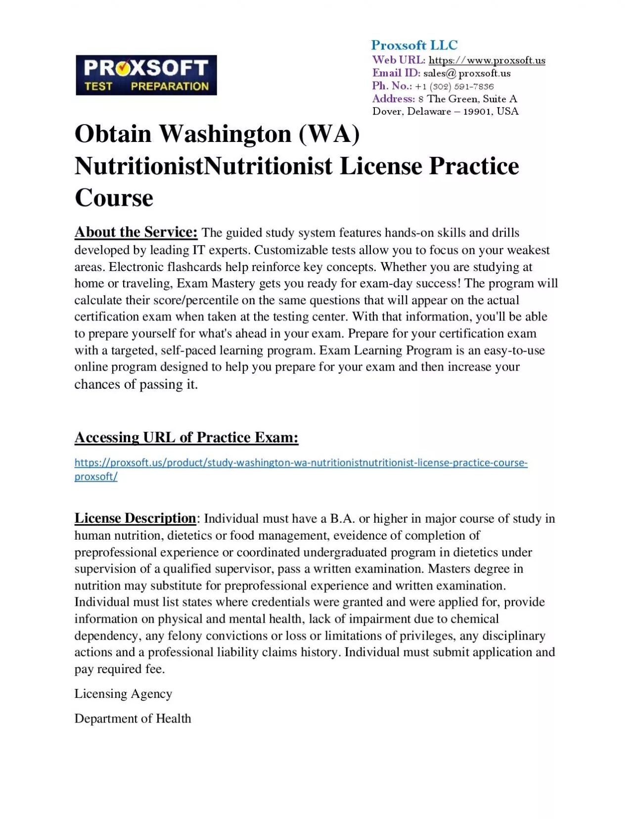 PDF-Obtain Washington (WA) NutritionistNutritionist License Practice Course