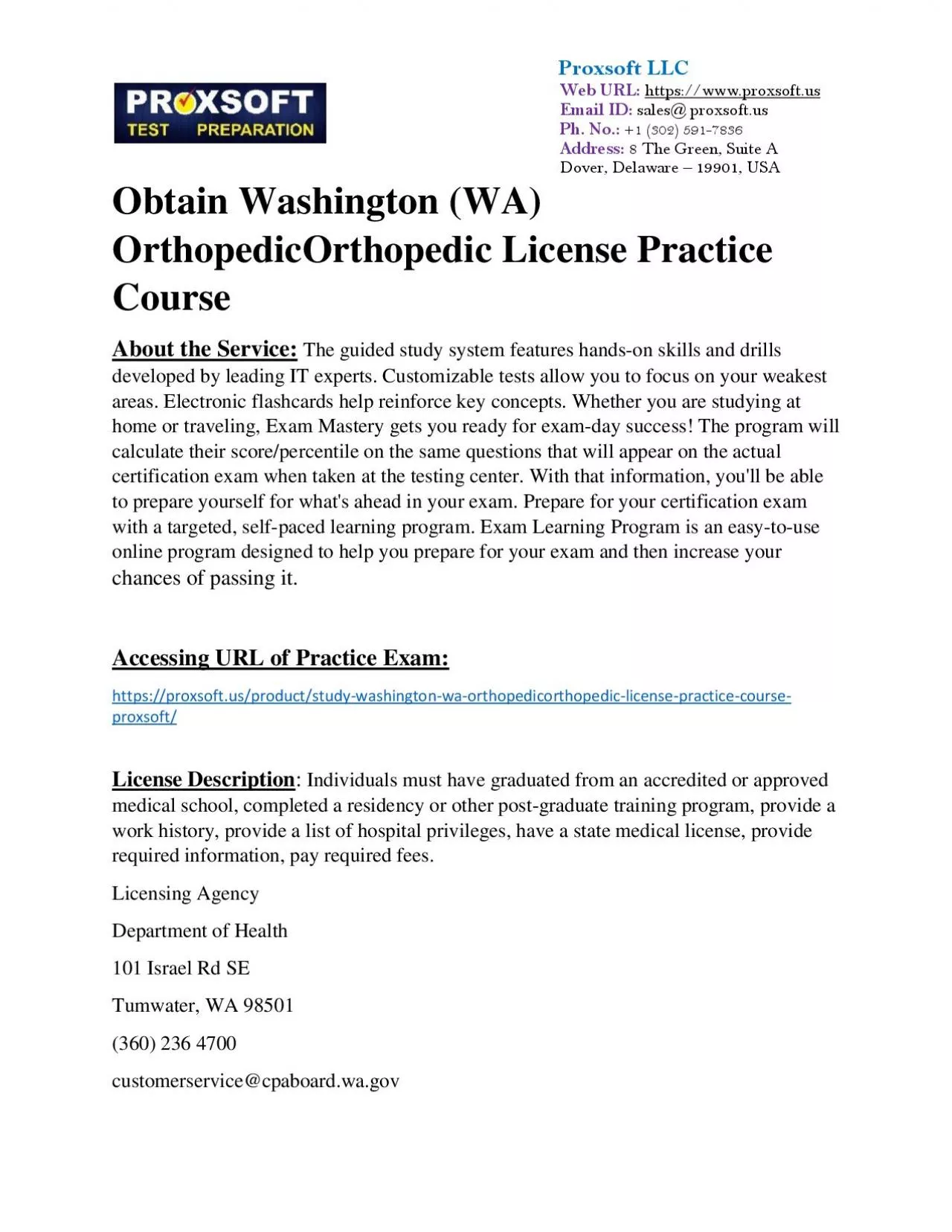 PDF-Obtain Washington (WA) OrthopedicOrthopedic License Practice Course