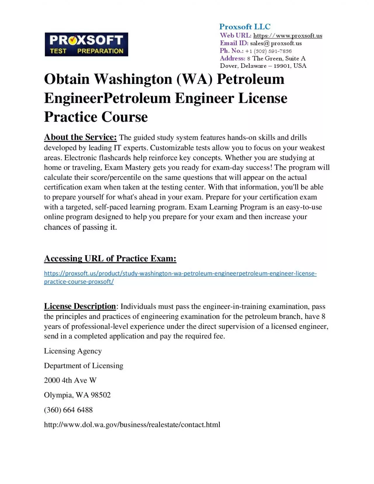 PDF-Obtain Washington (WA) Petroleum EngineerPetroleum Engineer License Practice Course