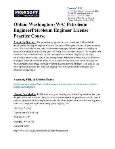 Obtain Washington (WA) Petroleum EngineerPetroleum Engineer License Practice Course