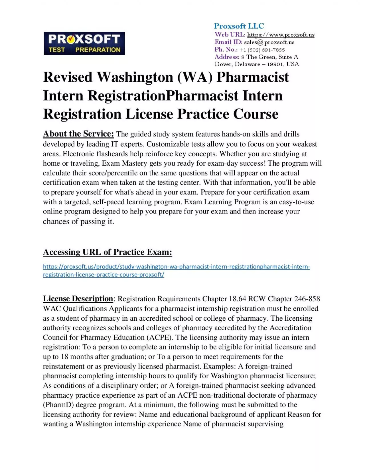 PDF-Revised Washington (WA) Pharmacist Intern RegistrationPharmacist Intern Registration License