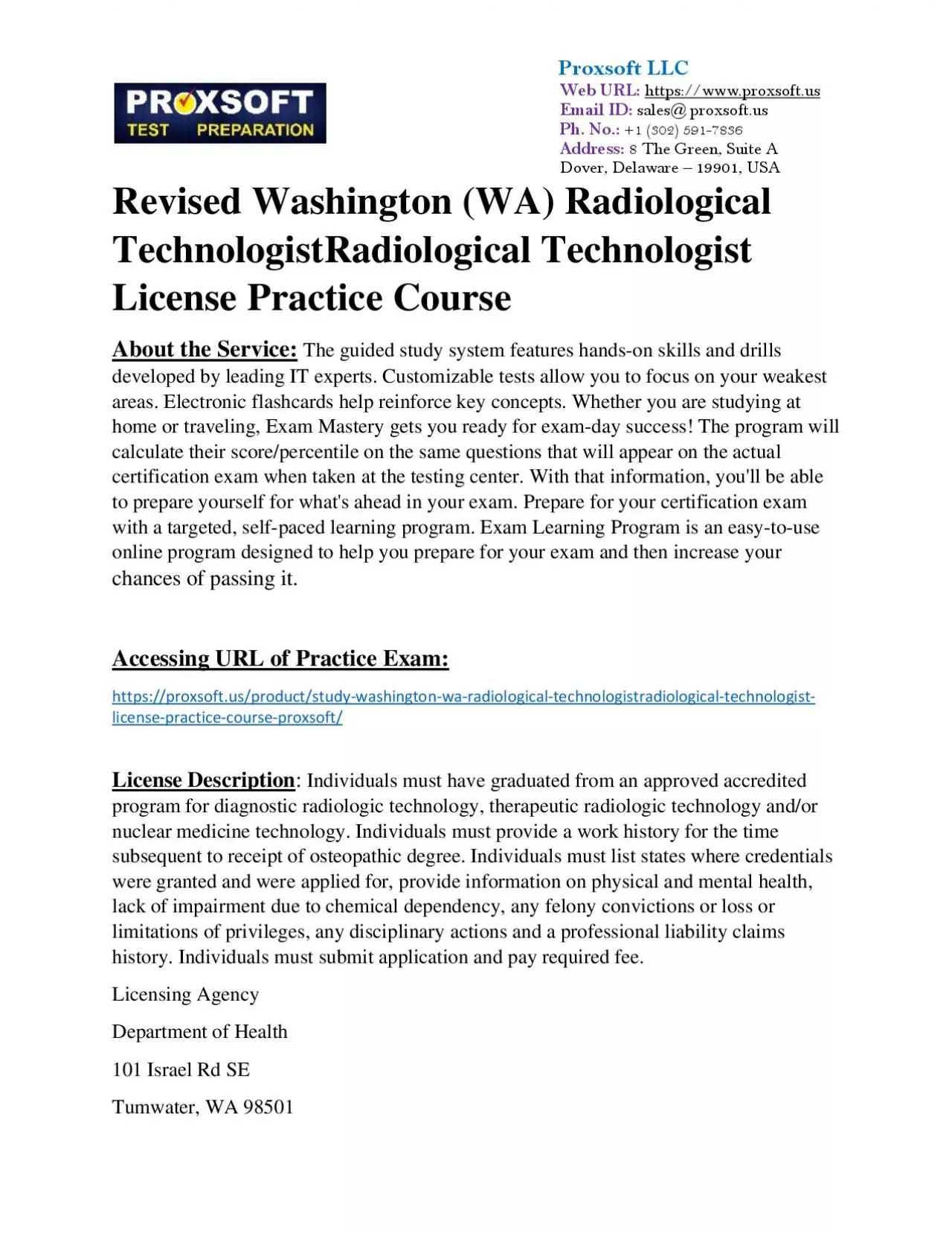 PDF-Revised Washington (WA) Radiological TechnologistRadiological Technologist License Practice