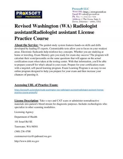 Revised Washington (WA) Radiologist assistantRadiologist assistant License Practice Course