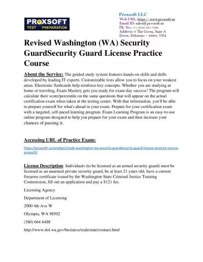 Revised Washington (WA) Security GuardSecurity Guard License Practice Course