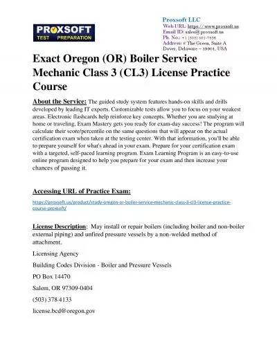 Exact Oregon (OR) Boiler Service Mechanic Class 3 (CL3) License Practice Course