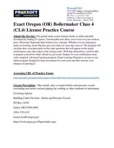 Exact Oregon (OR) Boilermaker Class 4 (CL4) License Practice Course