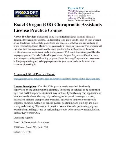 Exact Oregon (OR) Chiropractic Assistants License Practice Course