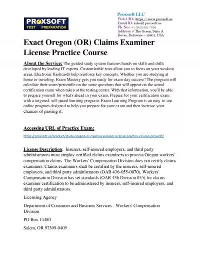 Exact Oregon (OR) Claims Examiner License Practice Course