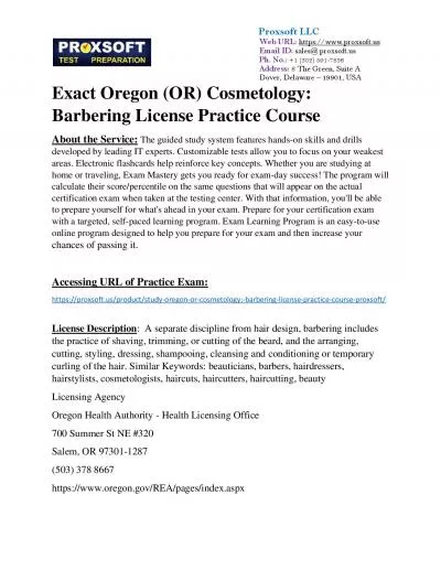 Exact Oregon (OR) Cosmetology: Barbering License Practice Course